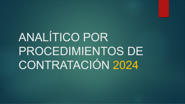 Analítico por Procedimientos de Contratación 2024
